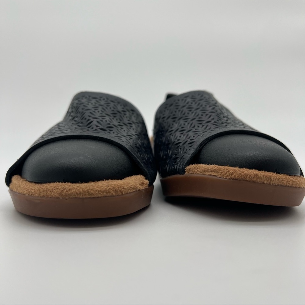 Walking Cradles Navy Leather Wedge Mule Slides Size 7.5 - Picture 2 of 12